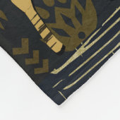 金ゴールドブルーレッドサファリワールドマップアフリカ動物 フリースブランケット (角)