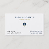 金ゴールドブルーレディージャスティスバッジ弁護士 名刺 (裏面)