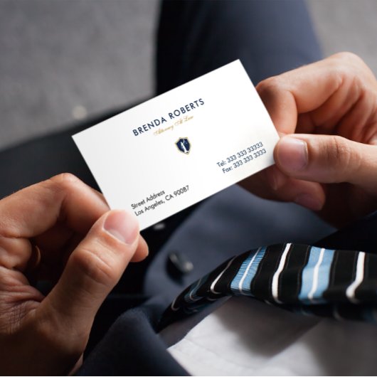 金ゴールドブルーレディージャスティスバッジ弁護士 名刺