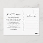 金ゴールドブルー大理石の新しいアドレスの移動告知 ポストカード (裏面)