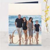 金ゴールドブルー応援の新年の写真 カード (黄色い花)