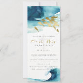金ゴールドブルー水中海魚ファースト・ホーリー・コミューン 招待状 (正面)