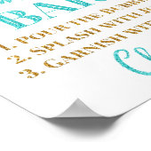 金ゴールドブルー紙吹雪ママ – osaバーサイン赤ちゃんシャワー ポスター (角)