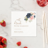 金ゴールドブルー食べピンクWe'結婚した's結婚. スタンダードカクテルナプキン (インサイチュ)