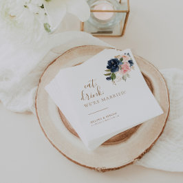 金ゴールドブルー食べピンクWe'結婚した's結婚. スタンダードカクテルナプキン