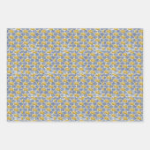 金ゴールドブルー&グリーンポインセチア ラッピングペーパーシート (正面2)