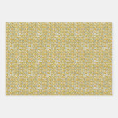 金ゴールドブルー&グリーンポインセチア ラッピングペーパーシート (正面)