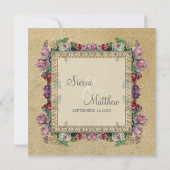 金ゴールドブロケダマスクフローラエレガフォーマルントウェディング 招待状 (裏面)