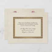 金ゴールドブロケダマスクフローラフォーマル披露宴招待状 エンクロージャーカード (正面/裏面)