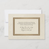 金ゴールドブロケダマスクフローラフォーマル披露宴招待状 招待状 (正面)