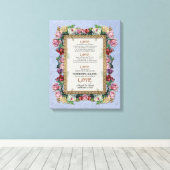 金ゴールドブロケードフローララヴ結婚はパーソナライズされた キャンバスプリント (インサイチュ (ウッドフロア))