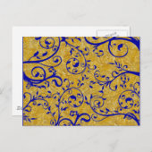 金ゴールドブロケード インビテーションポストカード (正面/裏面)