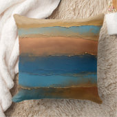 金ゴールドブロンズとブルー絵を描ス クッション (ブランケット)