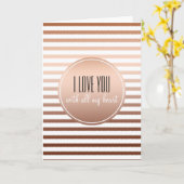 金ゴールドブロンズグラデーションストライプズ愛 カード (黄色い花)
