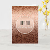 金ゴールドブロンズグラデーションタイガープリントラブ カード (黄色い花)