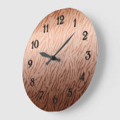 金ゴールドブロンズグラデーションタイガープリント ラージ壁時計 (傾斜)