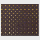 金ゴールドブロンズコーヒーチョコレートスターズ紋章 ラッピングペーパー (フラット)