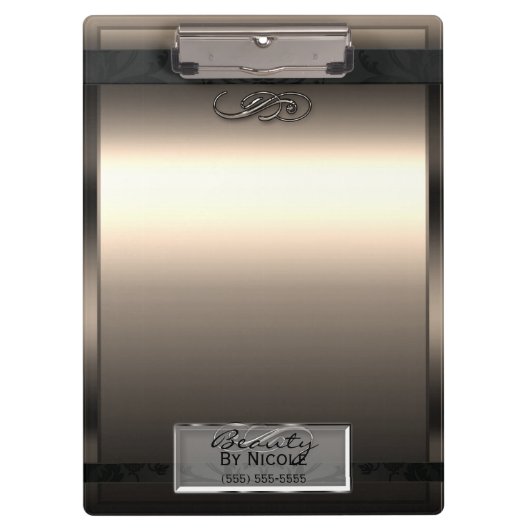 金ゴールドブロンズシャインエレガントシックグラムパーソナライズされた クリップボード (正面)