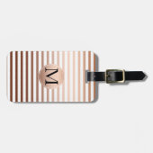 金ゴールドブロンズストライプズグラデーションモノグラム ラゲッジタグ (正面横)