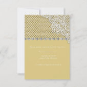 金ゴールドブロンズスポットレースダイヤモンド結婚の反応 招待状 (裏面)