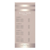 金ゴールドブロンズタンニングまたは美しいサロン価格 ラックカード (正面)