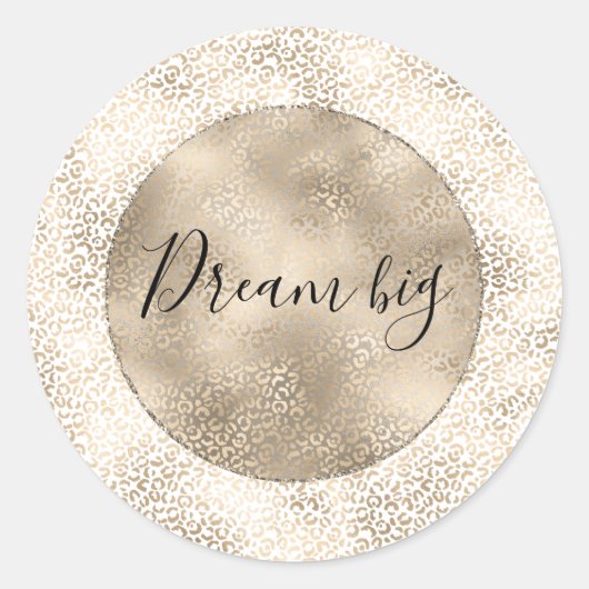 金ゴールドブロンズヒョウ柄 ラウンドシール (正面)