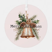 金ゴールドブロンズホワイトクリスマスベル メタルオーナメント (正面)