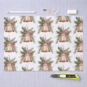 金ゴールドブロンズホワイトクリスマスベル 薄葉紙 (クラフト)