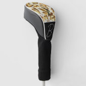 金ゴールドブロンズ離れズアーモンドベージュグラム秋 ゴルフヘッドカバー (アングル)