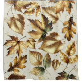 金ゴールドブロンズ離れズアーモンドベージュグラム秋 シャワーカーテン (正面)