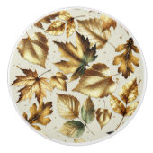 金ゴールドブロンズ離れズアーモンドベージュグラム秋 セラミックノブ (正面)