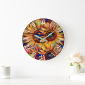 金ゴールドブーケサンフラワーコレクション ラージ壁時計 (ホーム)