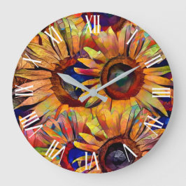 金ゴールドブーケサンフラワーコレクション ラージ壁時計