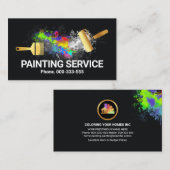 金ゴールドブ絵を描ラシ(ばちゃばちゃ)跳ねる壁 名刺 (正面/裏面)