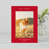 金ゴールドプシンプルレスエレガントクリスマスフレーム写真 箔シーズンカード (立ち正面)