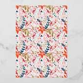 金ゴールドプシンプルレスエレガントクリスマスフレーム写真 箔シーズンカード (裏面)