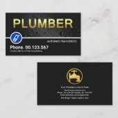 金ゴールドプラムシグネージオングレーウォータードロップ 名刺 (正面/裏面)