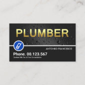 金ゴールドプラムシグネージオングレーウォータードロップ 名刺 (正面)