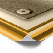 金ゴールドプラークプリント標識 ポスター (角)