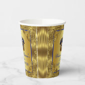 金ゴールドプリンスクラウンベビーシャワー紙カップ 紙コップ (左)