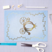 金ゴールドプリンセスキャリッジブルーストーリーブック王室の 薄葉紙 (クラフト)