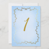 金ゴールドプリンセスキャリッジブルーストーリーブック1st誕生日 招待状 (裏面)