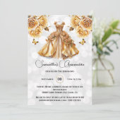 金ゴールドプリンセスキンセアニラファンタジーボールガウンバラ 招待状 (スタンド正面)