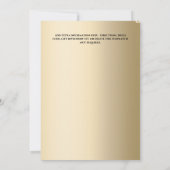 金ゴールドプリンセスキンセアニラ蝶ボールガウンバラ 招待状 (裏面)