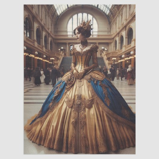 金ゴールドプリンセススチームパンクビクトリアンデクページ 薄葉紙