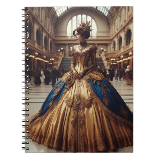 金ゴールドプリンセススチームパンク産業ビクトリアン産業 ノートブック (正面)