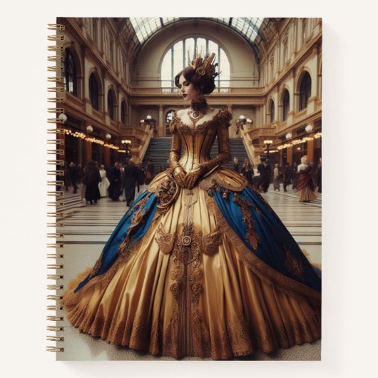 金ゴールドプリンセススチームパンク産業ビクトリアン産業 ノートブック (正面)