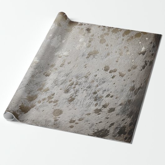 金ゴールドプリント金属包み紙 ラッピングペーパー (アンロールド)