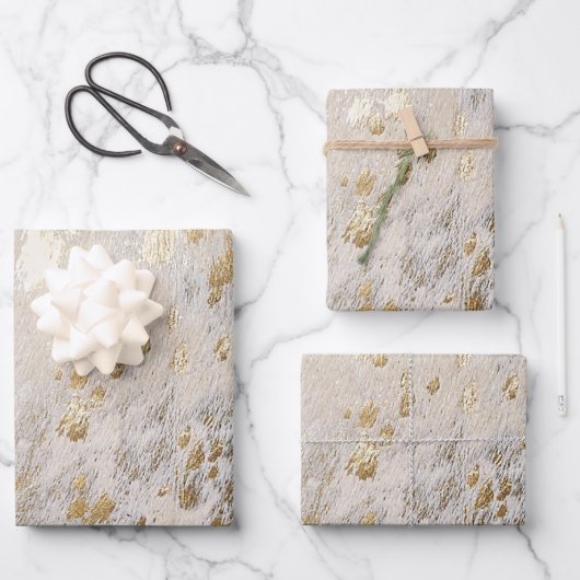 金ゴールドプリント金属 ラッピングペーパーシート (正面)