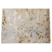 金ゴールドプリント金属 ラージペーパーバッグ (正面)